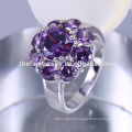 Hot Selling Classic Big Square Crystal Ring White Gold Plated Big Flower Ring